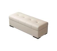 HGFVNFVKHA Baul Almacenaje Dormitorio, Banco Dormitorio Dormitorio con Patas de Silla Silent, Soporte de Presión de Gas, Otomana para Sala de Estar con Esquinas Lisas(White,100/39.4in)