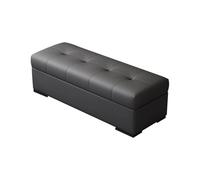 HGFVNFVKHA Baul Almacenaje Dormitorio, Banco Dormitorio Dormitorio con Patas de Silla Silent, Soporte de Presión de Gas, Otomana para Sala de Estar con Esquinas Lisas(Black,100/39.4in)