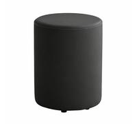 HGFVNFVKHA Otomano Redondo Acolchado, Reposapiés Suave para Salón Dormitorio Oficina, Ligero para Espacios Pequeños(Black,17.7in/45cm)