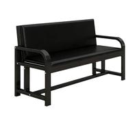 HGFVNFVKHA Silla de Espera Ergonómica, Banco de Recepción con Estructura de Acero al Carbono Reforzado y Respaldo Ajustable, Ideal para Oficinas, Recepciones, Salas de Espera(Black,59in/150cm)