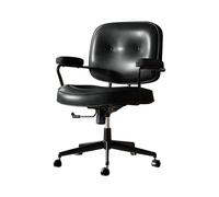 HGFVNFVKHA Silla Escritorio Retro, Sillas Oficina con Respaldo de Espuma, Diseño Inclinable y Reposabrazos Suaves, Silla para Oficina en Casa(Black)