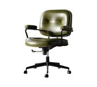 HGFVNFVKHA Silla Escritorio Retro, Sillas Oficina con Respaldo de Espuma, Diseño Inclinable y Reposabrazos Suaves, Silla para Oficina en Casa(Green)