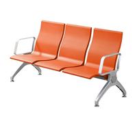 HGFVNFVKHA Silla para Sala de Espera, Banco de Oficina con Capacidad para 1 a 3 Personas, Diseño Ergonómico, Estructura de Tubo de Acero Reforzado, Ideal para Aeropuertos, Bancos(Orange,3 Seats)