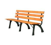 HGFVNFVKHA Wood Garden Bench, Weatherproof Lawn Seat with Cast Iron Frame and Slatted Backrest Outdoor Bench, for Park, Porch, Outside(120cm(47.2in))