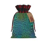 HGFVY 1 bolsa de mano con cordón de piel de cocodrilo de 4.7 x 6.9 pulgadas para regalo de Navidad y almacenamiento y con etiquetas de regalo de papel kraft