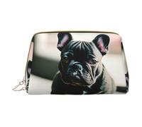 HGFVY Adorable neceser de bulldog francés, organizador de maquillaje fácil de transportar para brochas de maquillaje, pintalabios, Blanco, Talla única