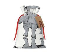 HGFVY Animal Rhino - 1 bolsa de mano con cordón de 4.7 x 6.9 pulgadas para regalo de Navidad y almacenamiento y con etiquetas de regalo de papel kraft
