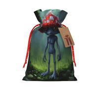 HGFVY Astronaut And Alien - 1 bolsa de mano con cordón de 4.7 x 6.9 pulgadas para regalo de Navidad y almacenamiento y con etiquetas de regalo de papel kraft