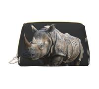 HGFVY Bolsa de aseo Animal Rhino, organizador de maquillaje fácil de transportar para brochas de maquillaje, pintalabios, Blanco, Talla única