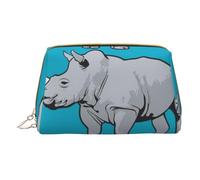HGFVY Bolsa de aseo Animal Rhino, organizador de maquillaje fácil de transportar para brochas de maquillaje, pintalabios, Blanco, Talla única