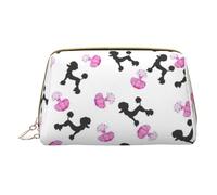 HGFVY Bolsa de aseo para botellas de perfume y caniche de color rosa, organizador de maquillaje apto para viajes, para brochas de maquillaje, pintalabios, Blanco, Talla única