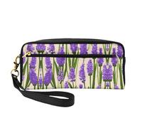 HGFVY Bolsa de maquillaje con sello de lavanda, pequeña bolsa organizadora de maquillaje de viaje para mujer, bolsas de maquillaje portátiles de doble capa, Negro -, Talla única