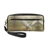 HGFVY Bolsa de maquillaje de hierba y paloma, pequeña bolsa organizadora de maquillaje de viaje para mujer, bolsas de maquillaje portátiles de doble capa, Negro -, Talla única