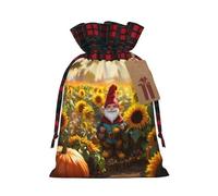 HGFVY Bolsas de regalo de Navidad con estampado de gnomos divertidos con cordón, regalos de fiesta de Navidad