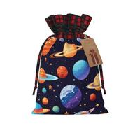 HGFVY Bolsas de regalo de Navidad con estampado de planetas, con cordón, regalos de fiesta de Navidad
