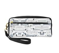 HGFVY Bonita bolsa de maquillaje de perro salchicha, pequeña bolsa organizadora de maquillaje de viaje para mujer, bolsas de maquillaje portátiles de doble capa, Negro -, Talla única