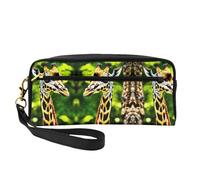 HGFVY Clever Giraffe - Bolsa organizadora de maquillaje pequeña para mujer, bolsa de maquillaje portátil de doble capa, Negro -, Talla única