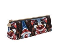 HGFVY Eagle With USA Flag - Estuche multifuncional de piel portátil con gran capacidad de almacenamiento