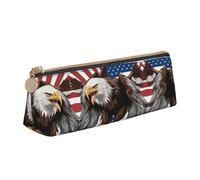HGFVY Eagle With USA Flag - Estuche multifuncional de piel portátil con gran capacidad de almacenamiento