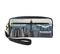 HGFVY Empire State Building - Bolsa organizadora de maquillaje pequeña para mujer, bolsa de maquillaje portátil de doble capa, Negro -, Talla única