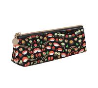 HGFVY Estuche multifuncional de piel con diseño de camarones japoneses sushi con gran capacidad de almacenamiento