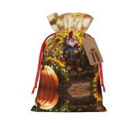 HGFVY Gnomos divertidos de Navidad, 1 bolsa de mano con cordón de 8.3 x 11.8 pulgadas para regalo de Navidad y almacenamiento y con etiquetas de regalo de papel kraft