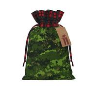 HGFVY Green Army Digital Camouflage - Bolsa de mano con cordón de 4.7 x 6.9 pulgadas para regalo de Navidad y almacenamiento y con etiquetas de regalo de papel kraft