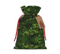 HGFVY Green Army Digital Camouflage - Bolsa de mano con cordón de 4.7 x 6.9 pulgadas para regalo de Navidad y almacenamiento y con etiquetas de regalo de papel kraft