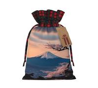 HGFVY Japan Mount Fuji Landscape 1 bolsa de mano con cordón de 4.7 x 6.9 pulgadas para regalo de Navidad y almacenamiento y con etiquetas de regalo de papel kraft