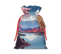HGFVY Japan Mount Fuji Landscape - 1 bolsa de mano con cordón de 8.3 x 11.8 pulgadas para regalo de Navidad y almacenamiento y con etiquetas de regalo de papel kraft