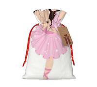 HGFVY Little Ballerina Dancing Girl 1 bolsa de mano con cordón de 4.7 x 6.9 pulgadas para regalo de Navidad y almacenamiento y con etiquetas de regalo de papel kraft