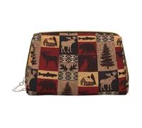 HGFVY Lodge Bear - Neceser con diseño de ciervos y peces, organizador de maquillaje para viajes, para brochas de maquillaje, pintalabios, Blanco, Talla única