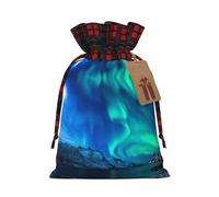HGFVY Northern Lights - 1 bolsa de mano con cordón de 4.7 x 6.9 pulgadas para regalo de Navidad y almacenamiento y con etiquetas de regalo de papel kraft