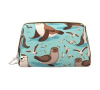 HGFVY Otters - Neceser organizador de maquillaje apto para viajes, para brochas de maquillaje, pintalabios, Blanco, Talla única