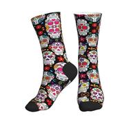 HGFVY Sugar Skulls - Calcetines deportivos acolchados que absorben la humedad, transpirables, para entrenamiento, atléticos, unisex, 2 negro-2, talla única
