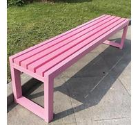 Hggdsac Banco Exterior de 2 Plazas, Banco terraza, para terraços e jardins, Robusto, Patas de Metal, Fácil instalación, Carga 400 kg, para Todas Las Condiciones Climáticas(Rosa,150CM)
