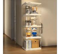 Hggdsac Estantería de Libros, Estanteria Almecenaje, Vitrina de acrílico, Grande capacidade de Carga, Fácil instalación, a Prueba de Polvo, para Salón, Dormitorio 4niveles: L×W×H:40 * 33 * 124cm