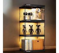 Hggdsac Estantería de Libros, Estanteria Almecenaje, Vitrina de acrílico, Grande capacidade de carga, Fácil instalación, Diseño apilable, para Salón, Dormitorio LED negro 3 niveles: L×W×H:40*33*94cm