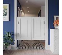 Hggdsac Puerta batiente, Puerta Abatible de Restaurante de Café, Puertas Batientes para Cafetería, Para BañO de Cocina, Marrón, madera, blanca, azul (Estilo I/Tamaño : W120xH90cm)