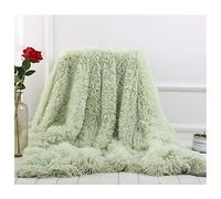 Hggzeg Manta de Piel sintética de Pelo Largo, Supersuave, cómoda y Elegante, para sofá, sillón y Cama (Verde, 160 x 200 cm)