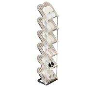 Hggzeg Zapatero estrecho inclinado, estante vertical para zapatos, ahorro de espacio, organizador de almacenamiento de zapatos para entrada, sala de estar, pasillo (6 niveles)