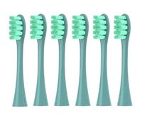 hGiesXgyN 2/4/6 cabezales de repuesto suaves para Oclean X/X PRO/Z1/F1 Cabezales de cepillo azul Dupont Sonic cepillo de dientes boquillas de cerdas al vacío (6 unidades, verde)