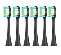 hGiesXgyN 2/4/6 cabezales de repuesto suaves para Oclean X/X PRO/Z1/F1 Cabezales de cepillo azul Dupont Sonic cepillo de dientes boquillas de cerdas al vacío (6 unidades, negro)