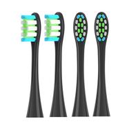 hGiesXgyN 4/8 cabezales de cepillo de repuesto para Oclean X/X PRO/Z1/F1/One/Air 2/SE Sonic cepillo de dientes eléctrico Dupont boquillas de cerdas suaves (negro, 4 piezas)