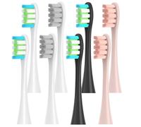 hGiesXgyN 4/8 cabezales de cepillo de repuesto para Oclean X/X PRO/Z1/F1/One/Air 2/SE Sonic cepillo de dientes eléctrico Dupont boquillas de cerdas suaves (negro, 8 piezas)