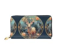 HGIUYDRD Bonita cartera para mujer con estampado de pastor alemán, elegantes carteras pequeñas compactas con diseño de dos caras de impresión completa, Ciervo ciruela gris, Talla única