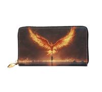 HGIUYDRD Bonita cartera para mujer con estampado de pastor alemán, elegantes carteras pequeñas compactas con diseño de dos caras de impresión completa, Fénix dorado, Talla única