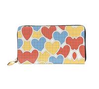 HGIUYDRD Cartera colorida con estampado de corazón de vino para mujer, elegantes carteras pequeñas compactas con diseño de dos caras de impresión completa, Amor colorido, Talla única
