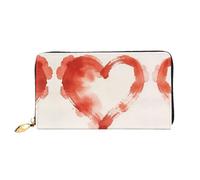 HGIUYDRD Cartera colorida con estampado de corazón de vino para mujer, elegantes carteras pequeñas compactas con diseño de dos caras de impresión completa, Corazón borroso, Talla única