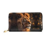 HGIUYDRD Cartera para mujer con estampado de círculos coloridos, elegantes carteras pequeñas compactas con diseño de dos caras de impresión completa, La mirada del león, Talla única